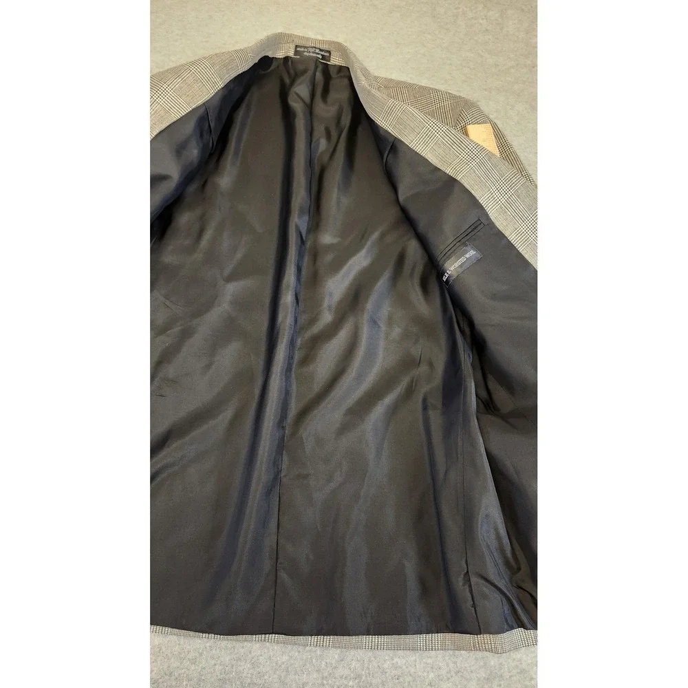 Gianfranco Ruffini Blazer Sport Coat Mens 42R Gray Glen Plaid‎ Silk Wool READ